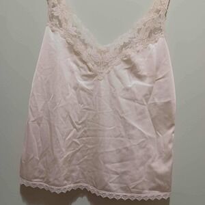 Vtg Maidenform Something Special Lace Trimmed Cami Top Size 36 Pale Pink Runs Sm